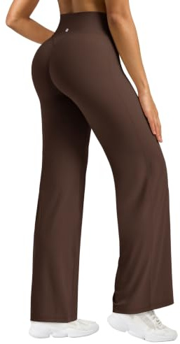 WILLIT Leggings dam, sportbyxor, yogabyxor, hög midja, utsvängda byxor, joggingbyxor, slagbyxor, ogenomskinliga, rumplyft, för gym, sport, yoga
