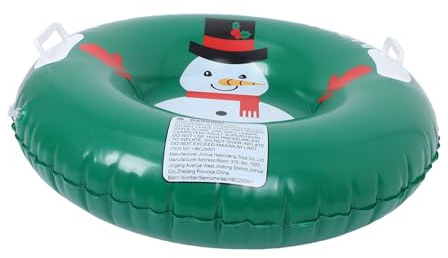 Toyvian Inflatable Snowman Ski Ring Sledding Tube Winter Snow Sledding Snow Sleds Teens Inflatable Sled Green Pvc