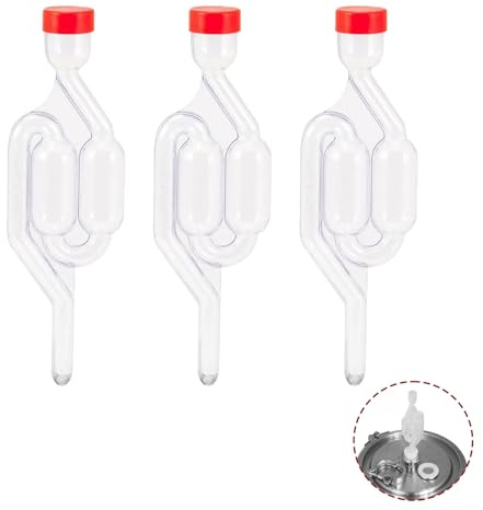 Zerabidpro Tubes de Fermentation, Barboteur avec Bouchons en Caoutchouc,Tubes de Fermentation en Polypropylène pour Brassage de Bière, Vin, et Fermentation de Cornichons, Transparent et Durable