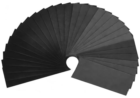 Juego de 30 Hojas de Papel de Lija Profesional 23x9 cm - Granulometría Variada 400, 600, 800, 1000, 2000 para Múltiples Usos en Automóviles, Muebles de Madera, Piedra, Barniz, Metal y Vidrio