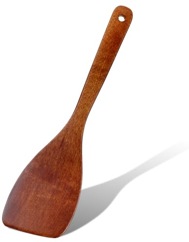 Wooden Spatula for Cooking, Wooden Utensils Long Handle Wood Spatula Nonstick Thin Wooden-Spatula for Cooking Eggs, Fish, Pancakes