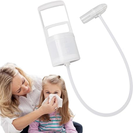 Nasal Aspirator - Strong Suction Nose Cleaner, Hand Puller Booger Picker Clear Passages Remover for Newborns Infantss Kids Adults (Safe & Hygienic)