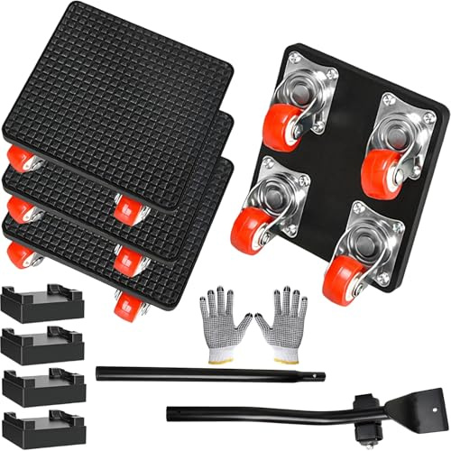 Furniture Dolly, Furniture Movers with 4 Wheels, Heavy Duty Furniture Lifter Tool Set with 500kg Load Capacity, 360° Rotation Wheels Dolly, for Easily Moving Heavy Furniture, Refrigerator, Cabinet
