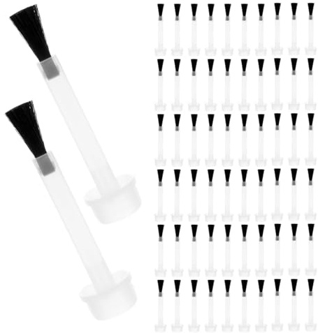 PHENOFICE Kit de Pinceles para Esmalte de Uñas 100 Cabezales de Repuesto Negros de Plástico para Manicura Profesional y Aplicación Precisa en Casa