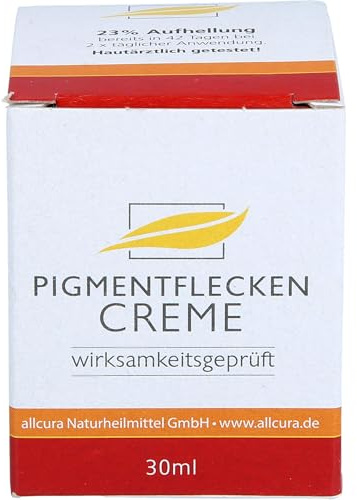 Pigmentflecken Creme 30 ml | Wirksamkeitsgeprüft | 23 % Aufhellung | Mehr Feuchtigkeit & Hautglätte | Mit Naturstoffen