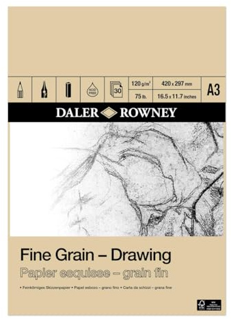 Daler-Rowney Bloc Dibujo Grano Fino 120g A3 30H Blancas