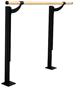 Vita Vibe - FS72-W Traditional Wood Single Adjustable Height Floor Mount Ballet Barre - Stretch/Dance Bar - USA Made (6 FT)