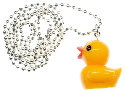 Miniblings Quietscheentchen Badeente Halskette - Handmade Modeschmuck I Kette mit Anhänger Länge: 80cm - Ente Entchen Badewanne 3cm