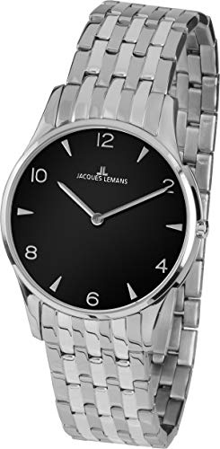 JACQUES LEMANS Damenuhr London Metallband massiv Edelstahl 1-1853ZA