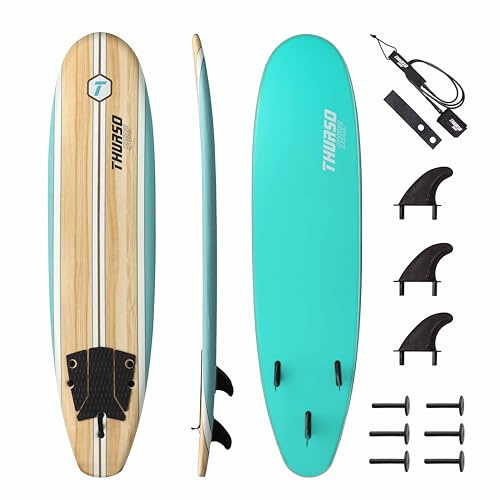 THURSO SURF Aero Planche de surf pour débutants en mousse à dessus souple de 2,1 m pour adultes et enfants, parfait pour le surf, la plage, les sports nautiques, léger et durable, design moderne pour