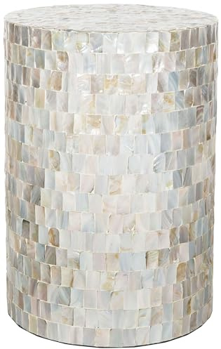 Safavieh Home Collection Ariel Multi Blue Square Mosaic Round Stool