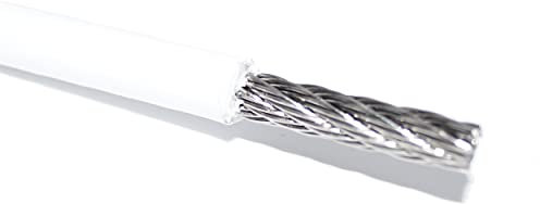 Drahtseil 5mm 25 Meter A4 Edelstahl PVC ummantelt 3,0/5,0 mm, weiß A4 NIRO, Nirosta