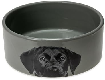 Karlie Hundenapf, Hundenäpfe, Keramik, Grau, 1500 ml, 18,5x18,5x7,5 cm