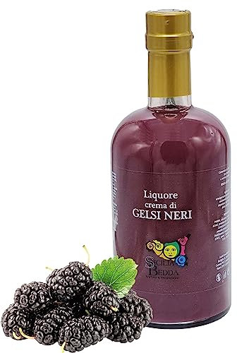 Sicilia Bedda - Liquori Siciliani Fruttati - Elegante Bottiglia 500 ML - 17° (Gelsi Neri)