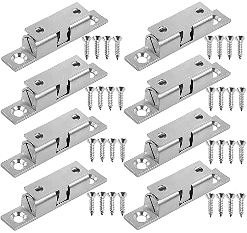 Gativs Kugelschnäpper 8 Stück Doppelkugelschnäpper Kugelschnäpper Tür Türschnäpper 50mm Möbelschnäpper Doppel Kugelschnäpper Türschapper Möbel-Schnapper mit 32 Schrauben für Küche Schranktüren