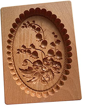 Moule à biscuits en bois sculpté pour la cuisine - Emporte-pièces - En bois sculpté - Motif pommes de pin - Rose - Pour gaufrage, bricolage, décoration