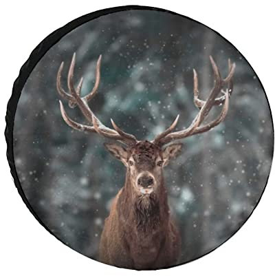 Copertura per pneumatici di scorta, cervi forestali antipolvere impermeabili copricerchi, vestito per SUV, camper, rimorchio, ruota auto 16