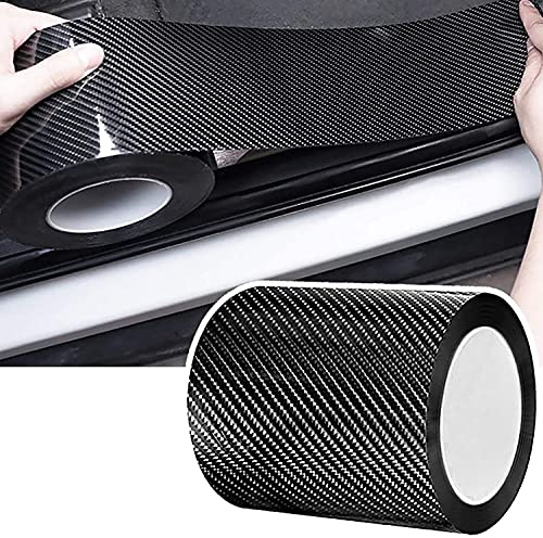 Storystore Auto Einstiegsleisten Schutz, 10cm x10m Carbon Folie Auto Selbstklebend Universal Kohlefaser Aufkleber Einstiegsleisten Schutz für Türgriffe, Autotür, Auto Stoßstangenschutz
