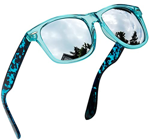 Joopin Klassische Sonnenbrille Herren Polarisiert Retro Rechteckig UV400 | Vintage-Look, Zeitlose Fassung, Unpolarisiert(Gelb), Metallnieten, Unisex, Superleicht, Fahren, Reisen, Einkaufen, Wandern