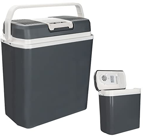 Ikodm 24 Liter Kühlbox Thermo-Elektrische 12V 230V,Mini-Kühlschrank KÜHLT und WÄRMT,Auto-Kühlbox mit ECO-Modus, für Auto Camping