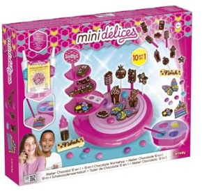 Lansay - MINI DÉLICES - Atelier Chocolat 10 En 1 - Kit Cuisine pour Enfants dès 6 Ans - Fabrication Chocolats, Sucettes et Bonbons Chocolatés - Sans Cuisson - Accessoires Inclus - Idée Cadeau