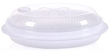 Plastic Fish Bowl Steamer Plate for Microwave Oven Fish Steam Roaster with Lid