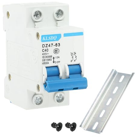 sourcing map Leitungsschutzschalter Niederspannung AC 40A 400V 2 polig DIN DZ47-63 C40