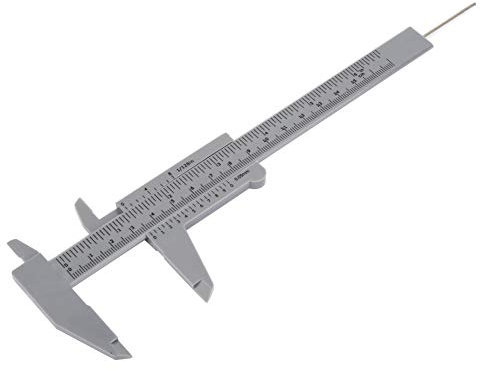 Pied à Coulisse Numérique, 150mm Haute Précision Mécanique Degrés Affichage Pieds À Coulisse Plastique Double Règle Échelle Vernier Pied À Coulisse Outil De Mesure 0,5mm Pour La (Gris)