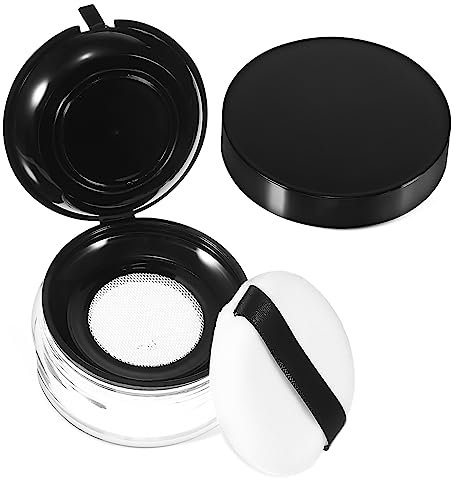 WOONEKY Reise Puderbehälter Mit Quaste Und Spiegel 15g Tragbarer Make up Container Eleganter Und Stilvoller Aufbewahrungsbehälter Für Losen Puder Für Reisen Und Unterwegs Bpa Frei