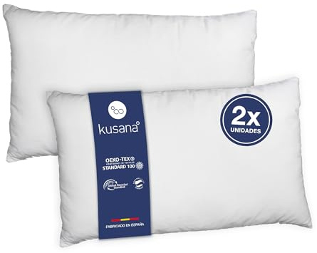 Kusana - Relleno de Cojines Pack 2/4, Fibra Hueca Siliconada en Copos, Antialérgico, Tacto Ultra Suave (Jade), Indeformable, Adaptable a Todas Las Fundas (40x65, 2)