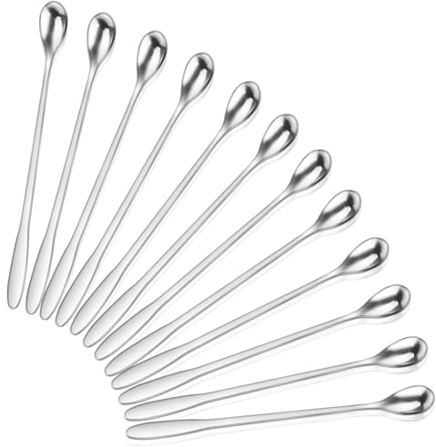 12 Stk Latte Macchiato Löffel Set, 22,5cm Espresso Löffel, Espressolöffel, Edelstahl Kaffeelöffel, Teelöffel, Longdrinklöffel, Eislöffel Spülmaschinenfest für Kaffee Milchshake Cocktails