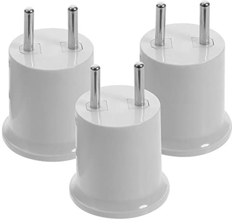 Milisten 3 Stück E27 Fassung mit EU-Stecker: Lampenfassung Steckdose Adapter - Hitzebeständiges ABS Material - E26/E27 Lampenadapter für Wandsteckdose, Garage & Keller - Weiß