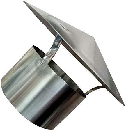 CRRONG Schornsteinhaube aus Edelstahl, wasserdicht, rund, Entlüftungshaube, Dach, Schornstein, Regenschutz, Schutzkappe, Abschluss, Heizofen, Auspuffrohr, Schornstein, Regenkappe, 170 mm