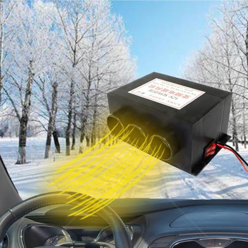 Leolarmen 12V Car Heater, Universal 600W Blower Windscreen Demister Defroster Air Heater for Car Truck Defrosting Defogging Fast Heating Warming with Mounting Accessories