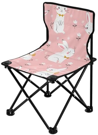 HZHXIFUFA Bunny Happy Easter Klappbarer, robuster Campingstuhl, Leichter Strandstuhl inklusive Tragetasche, Gartenstühle für Erwachsene, robust für Reisen im Freien