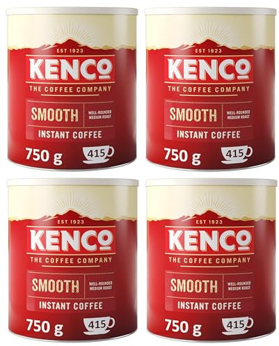 Kenco Smooth Instant Coffee 750g Tin (Pack of 4)