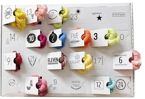 Häkel-Adventskalender 2024, Der Garn-Adventskalender, Woll-Adventskalender 2024, 24 Tage Weihnachts-Countdown-Kalender, Geschenk for Stricker-Marker
