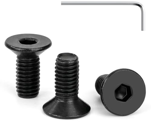 Tunejoy Vis à Tête Fraisée M5 x 12 mm à Six Pans Creux en Acier Inoxydable A2 V2A Vis à Tête Cylindrique Hexagonale avec Clé Allen Filetage Complet 30 Pièces Noir