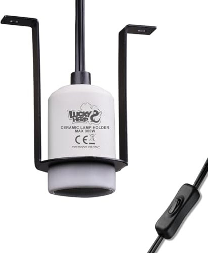 LUCKY HERP Reptilien Keramik Wärmelampe Lampenfassung, E27 Heiz Lampenfassung Terrarium, Reptilien Keramik Lampenkopf für Terrarium Lampe, Schildkröte, Bartagame