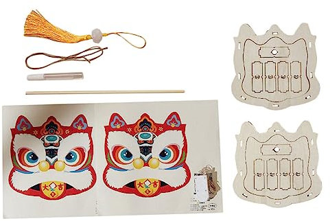 OSALADI Lion Wake Lantern Year Decoration Handheld Lantern Making Material Kit Boy Girl Led Light Festive Party Decor