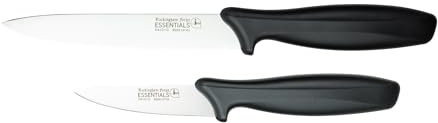 Rockingham Forge 2 Piece 8007 Essentials Range Utility Knife Set, Includes 9cm Paring Knife & 12cm Utility Knife, Black Handles