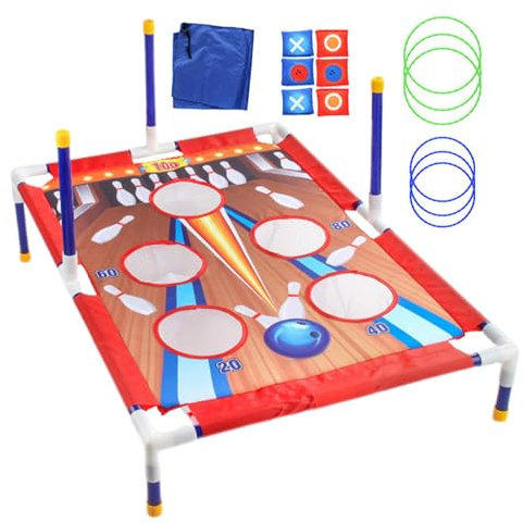 Cornhole Board Set, Interactive Bean Bag Toss, Fun Outdoor & Indoor Cornhole, (Lightweight) for Kids, Families & Adults, Party Game, Backyard, Camping, Lawn Play