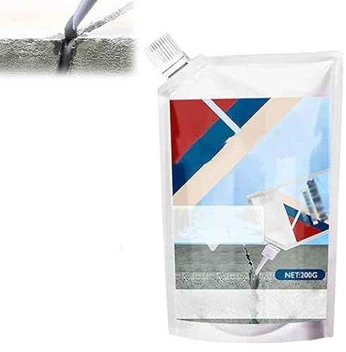 Cement Crack Filler,Concrete Sealer Outdoor Waterproof,Heavy-Duty Concrete Crack Repair Filler,Quick-Drying Waterproof Sealing,for Home Repairs,Construction Projects,and Renovations (White, 200g)