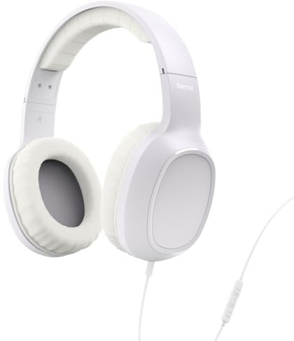 Hama Kopfhörer mit Kabel Fun C, On Ear (USB C Headset mit Mikrofon, einstellbares Kopfband, weiche Ohrpolster Sprachsteuerung, Multi Control, ideal für Schule, Freizeit, Home Office, Uni) Weiß