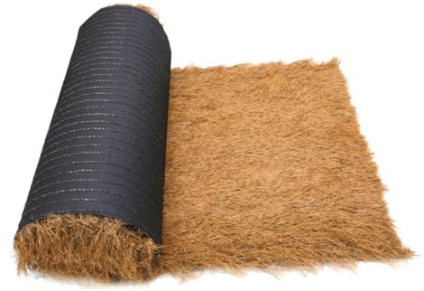 FUNOMOCYA Artificial Thatch Roofing for Garden Pavilion Lifelike Outdoor Decor Waterproof Feature 10ft x 5ft Imitation Thatch Roof Roll for Landscaping