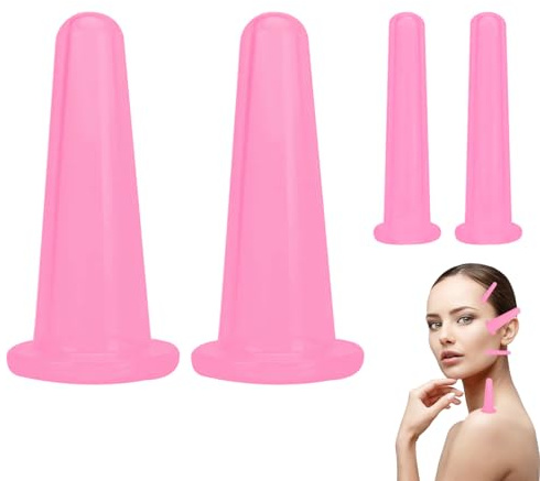 BOULESENM Vasos de silicona para ventosas, 4 unidades, para masaje facial, anticelulitis para relajación muscular, circulación sanguínea