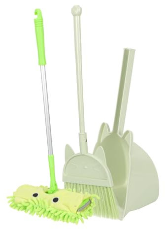 JUMPLAWN Kids Broom Set for Toddlers with Small Broom, Mop and Dustpan Plastic Cleaning Toy to Improve Hand-on Ability and Learning Housekeeping for Children Christmas New Year