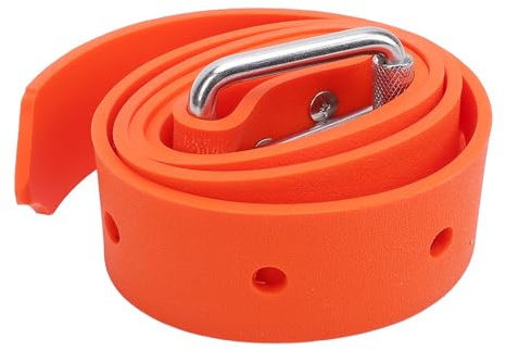 lvifloae Cintura per peso subacqueo professionale, anti-scivolamento, in silicone, regolabile, con fibbia in acciaio rapido, per rilascio rapido per immersioni, immersioni, pesca a lancia (arancione)