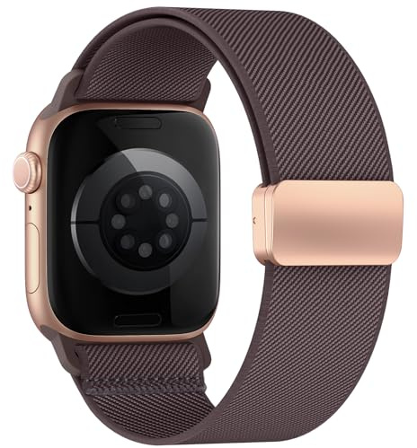 Nylon Bracelets Sport Compatible Bracelet Apple Watch | Magnétique Fermoir, Bracelets étanche44mm 45mm 46mm 49mm, Réglable élastique Sport pour iWatch Series11 10 9 8 7 6 5 4 3 2 1