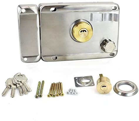 Serratura antifurto for porta esterna, serratura antifurto for porta esterna in ferro, serratura antifurto for stanza in acciaio inossidabile vecchio stile, apertura a destra + bordo largo